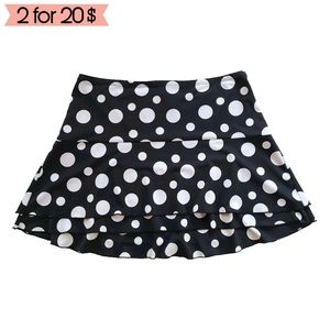 Parallel | Polka-dot Layered Mini Skirt - L